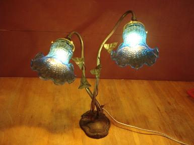 Brass Table Lamp with glass Item Code TB6 size high 450 mm.